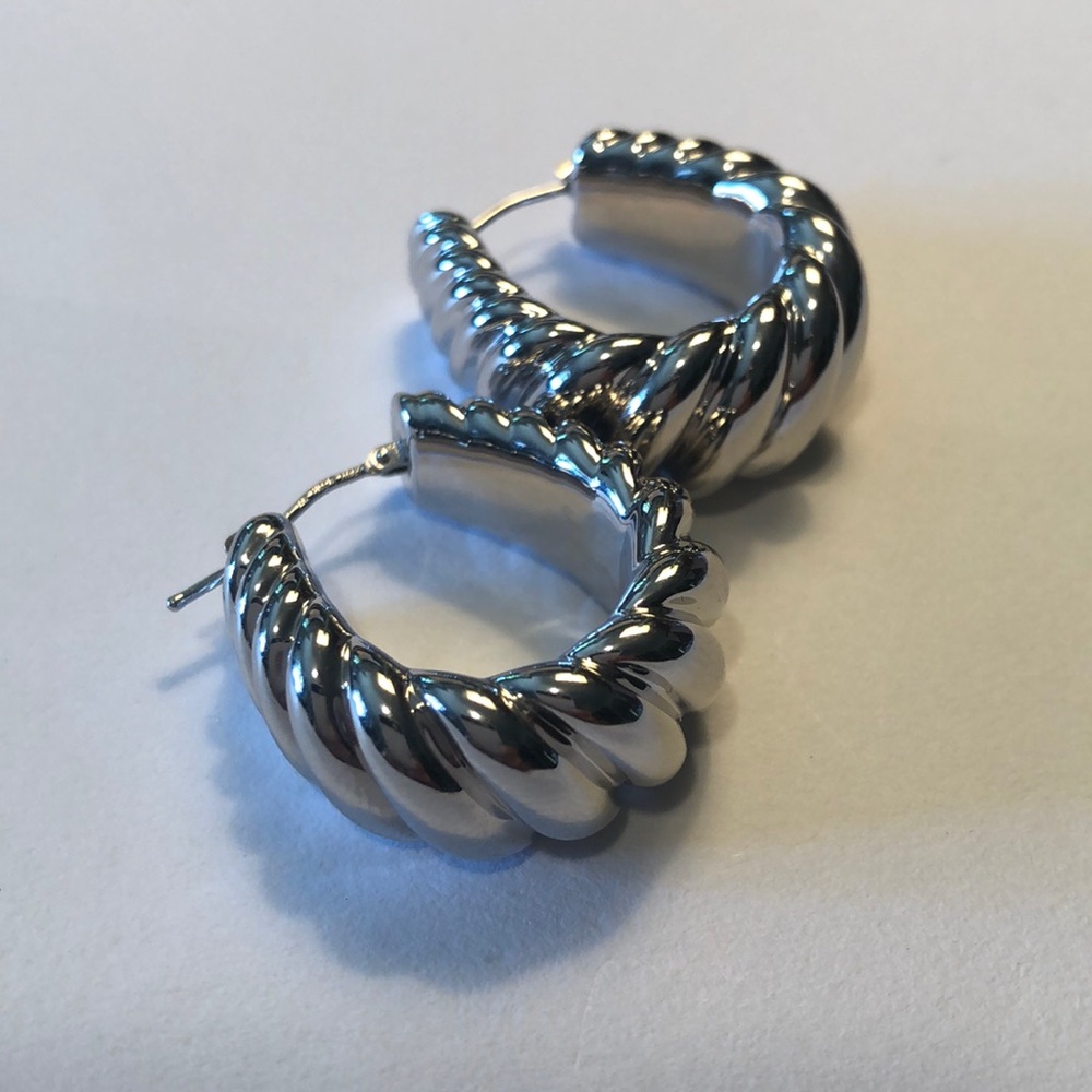 Sterling silver twist earrings